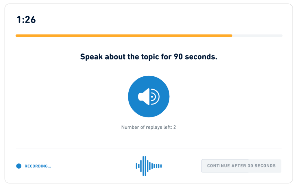 Duolingo English Test: Listen, Then Speak
